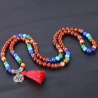 Thumbnail for Tibetan Six True Words Tree of Life Chakra Onyx 108 Mala Beads Bracelet - OM MANI PADME HUM-Your Soul Place