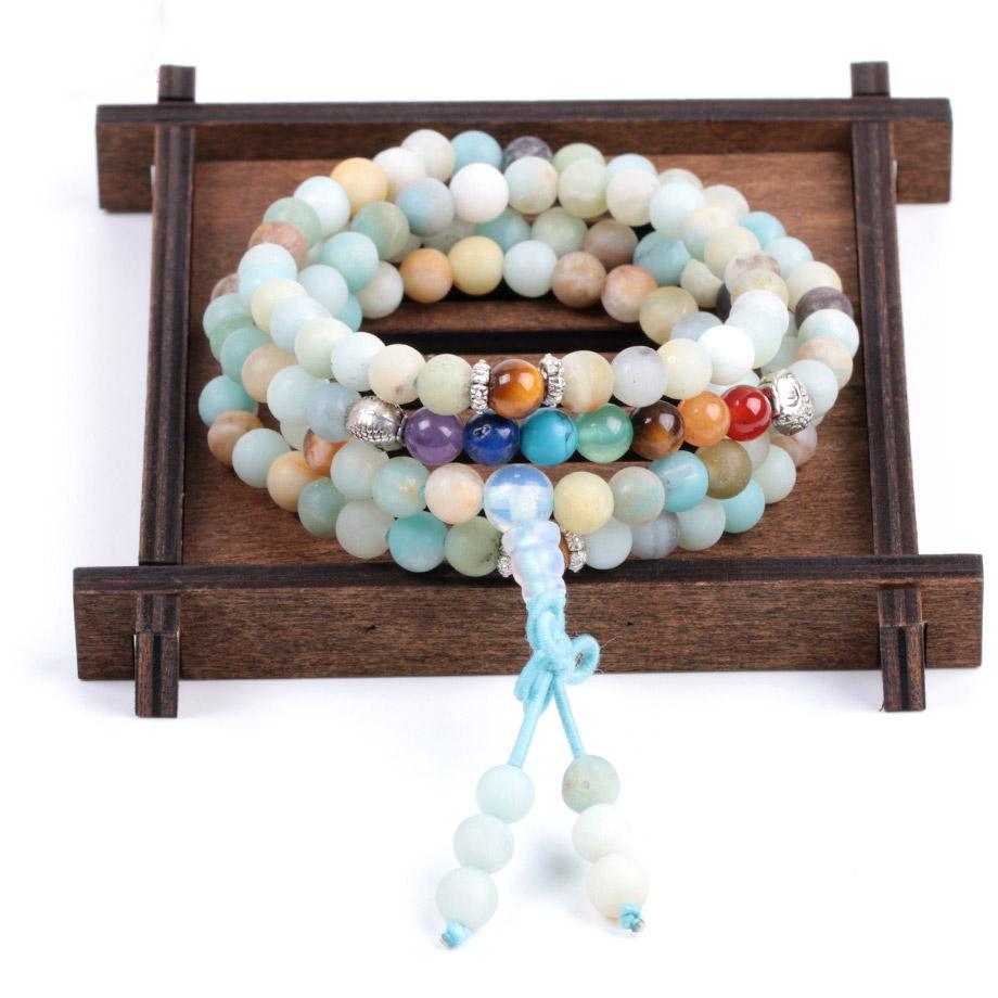 7 Chakra Amazonite 108 Mala Beads Bracelet-Your Soul Place