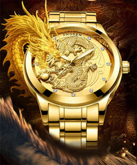 Thumbnail for Luxury 3D Engaged Gold Dragon Spirit Watch-Your Soul Place