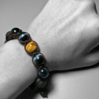 Thumbnail for Blue Yellow Tiger's Eye Gem Lava Beads Bracelet-Your Soul Place
