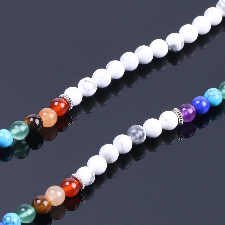 Chakra White Howlite 108 Mala Beads Bracelet-Your Soul Place