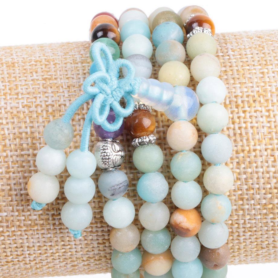7 Chakra Amazonite 108 Mala Beads Bracelet-Your Soul Place
