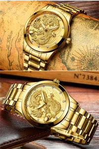 Thumbnail for Luxury 3D Engaged Gold Dragon Spirit Watch