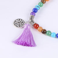 Thumbnail for Tree of Life 7 Chakra Amethyst 108 Mala Beads Bracelet-Your Soul Place