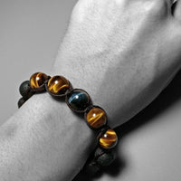 Thumbnail for Blue Yellow Tiger's Eye Gem Lava Beads Bracelet-Your Soul Place