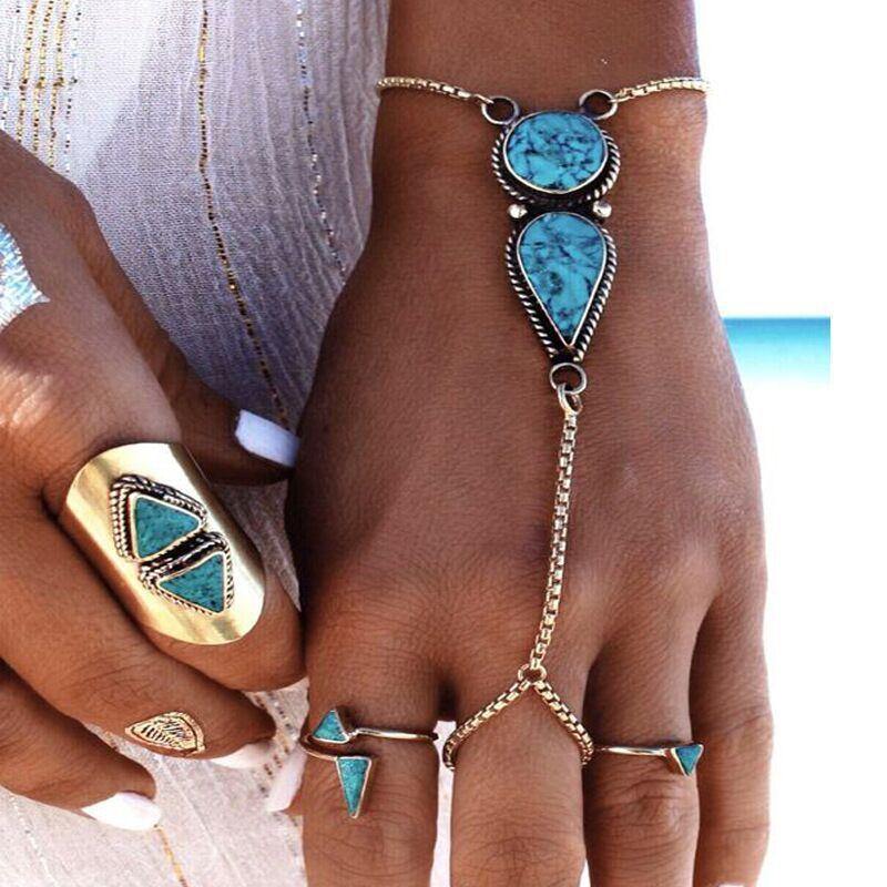 Bohemian Style Turquoise Hand Chain-Your Soul Place