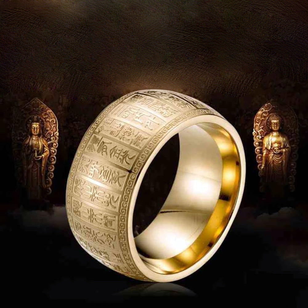 Heart Sutra Ancient Taoist Steel Ring