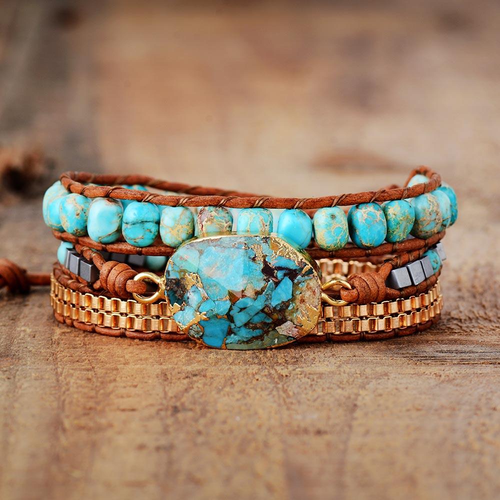 Turquoise Calming Energy Wrap Bracelet-Your Soul Place