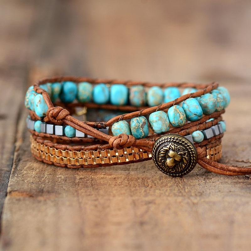 Turquoise Calming Energy Wrap Bracelet-Your Soul Place