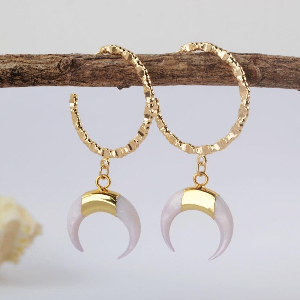 White Shell Drop Earrings-Your Soul Place