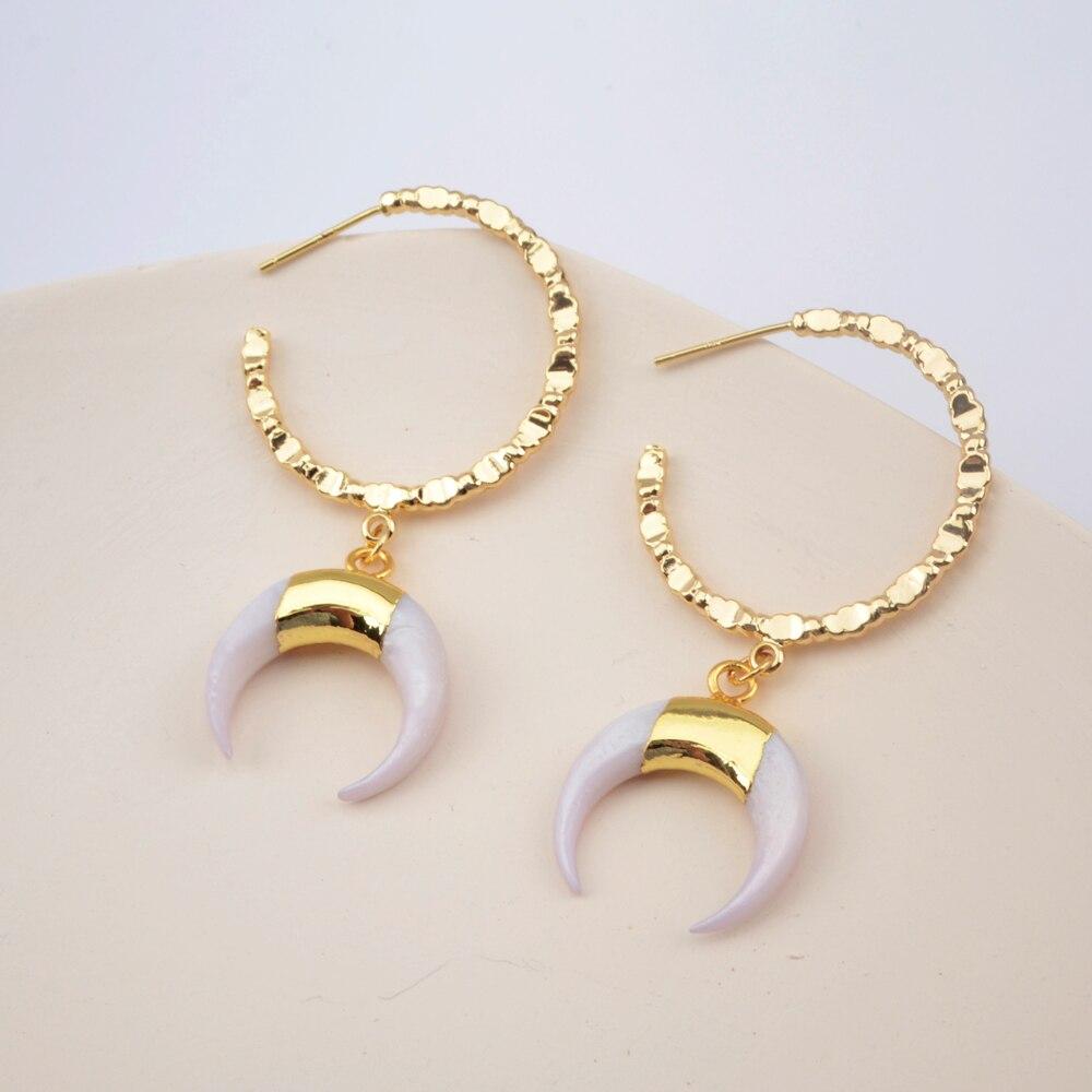 White Shell Drop Earrings-Your Soul Place