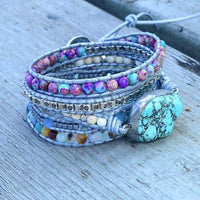 Thumbnail for Healing Turquoise Protection Wrap Bracelet-Your Soul Place