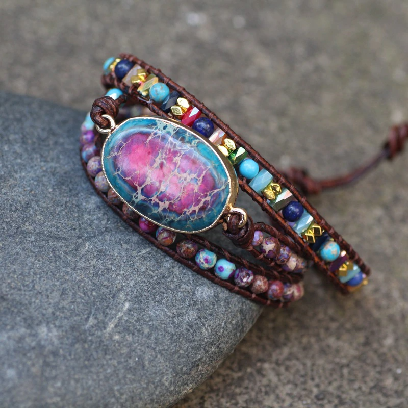 Intense Emperor Jasper Wrap Bracelet-Your Soul Place