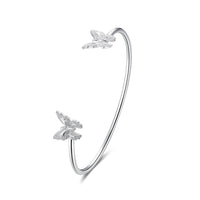 Thumbnail for Twin Butterfly White Gold Bangle-Your Soul Place