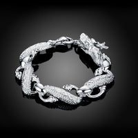Thumbnail for Oriental Dragon White Gold Bracelet-Your Soul Place