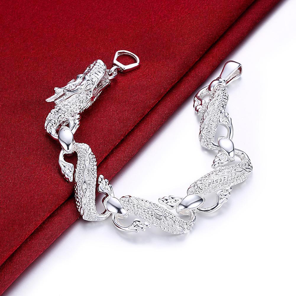 Oriental Dragon White Gold Bracelet-Your Soul Place