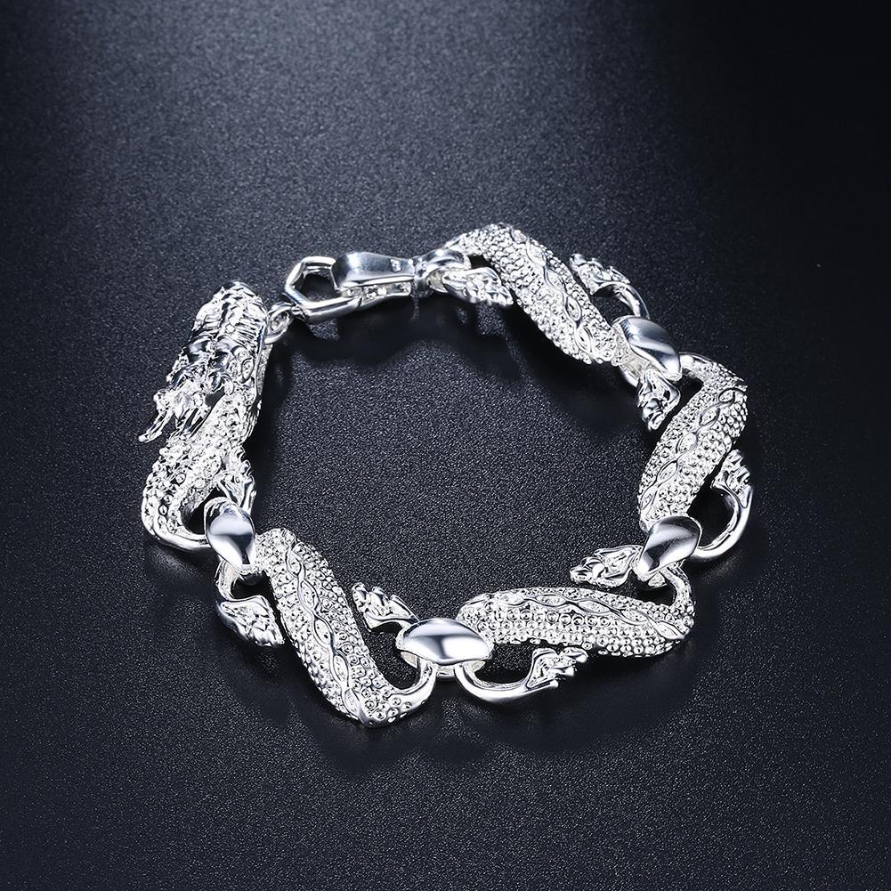 Oriental Dragon White Gold Bracelet-Your Soul Place