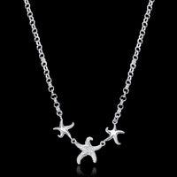 Thumbnail for Triple Starfish White Gold Necklace-Your Soul Place