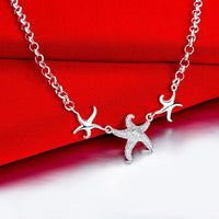 Thumbnail for Triple Starfish White Gold Necklace-Your Soul Place