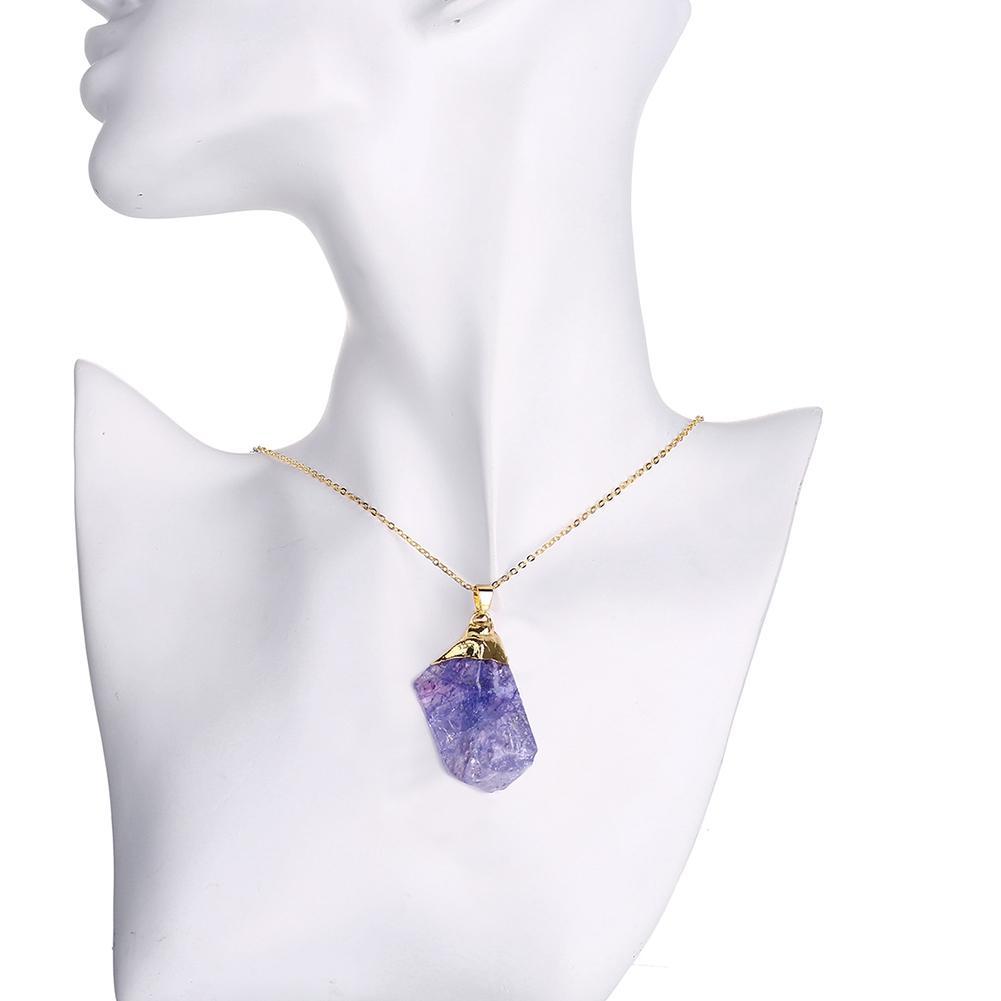 Natural Amethyst Gold Necklace-Your Soul Place