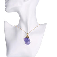 Thumbnail for Natural Amethyst Gold Necklace-Your Soul Place