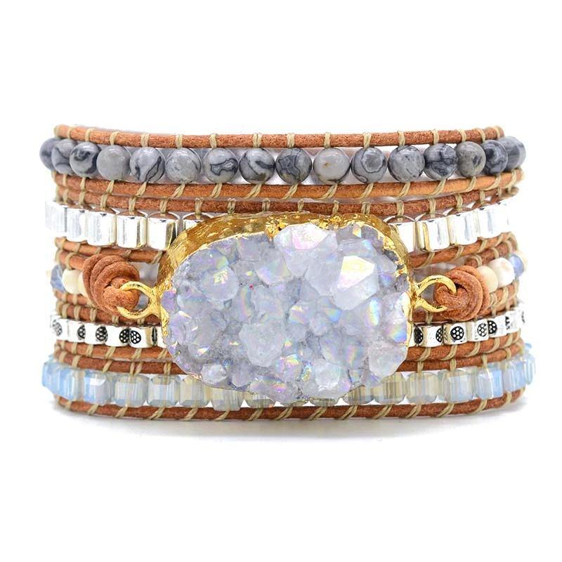 Celestine Druzy Wrap Bracelet-Your Soul Place