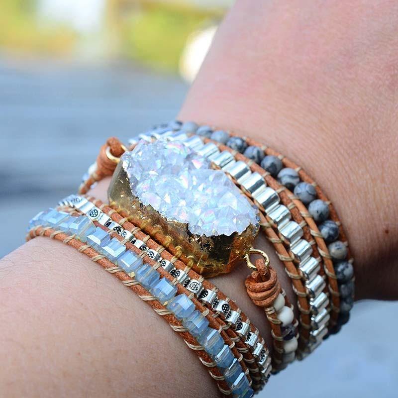 Celestine Druzy Wrap Bracelet-Your Soul Place