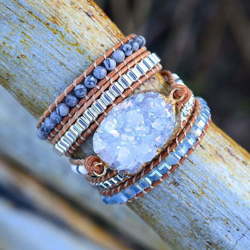 Celestine Druzy Wrap Bracelet-Your Soul Place