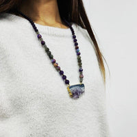 Thumbnail for Amethyst Jasper & Labradorite Beaded Druzy Necklace-Your Soul Place