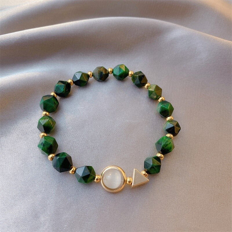 Natural Green Jade Lucky Charm Bracelet