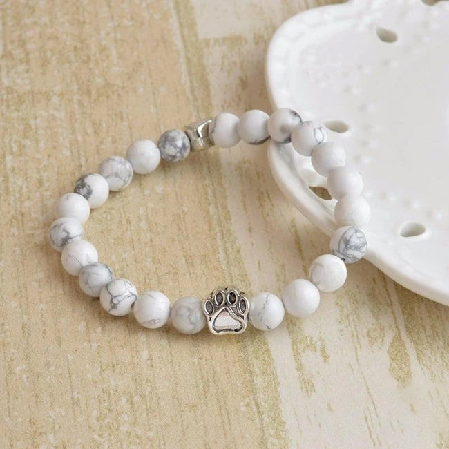 Natural White Turquoise Chakra Bracelet for Pet Lovers-Your Soul Place