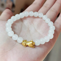 Thumbnail for White Jade Pixiu Wealth Bracelet
