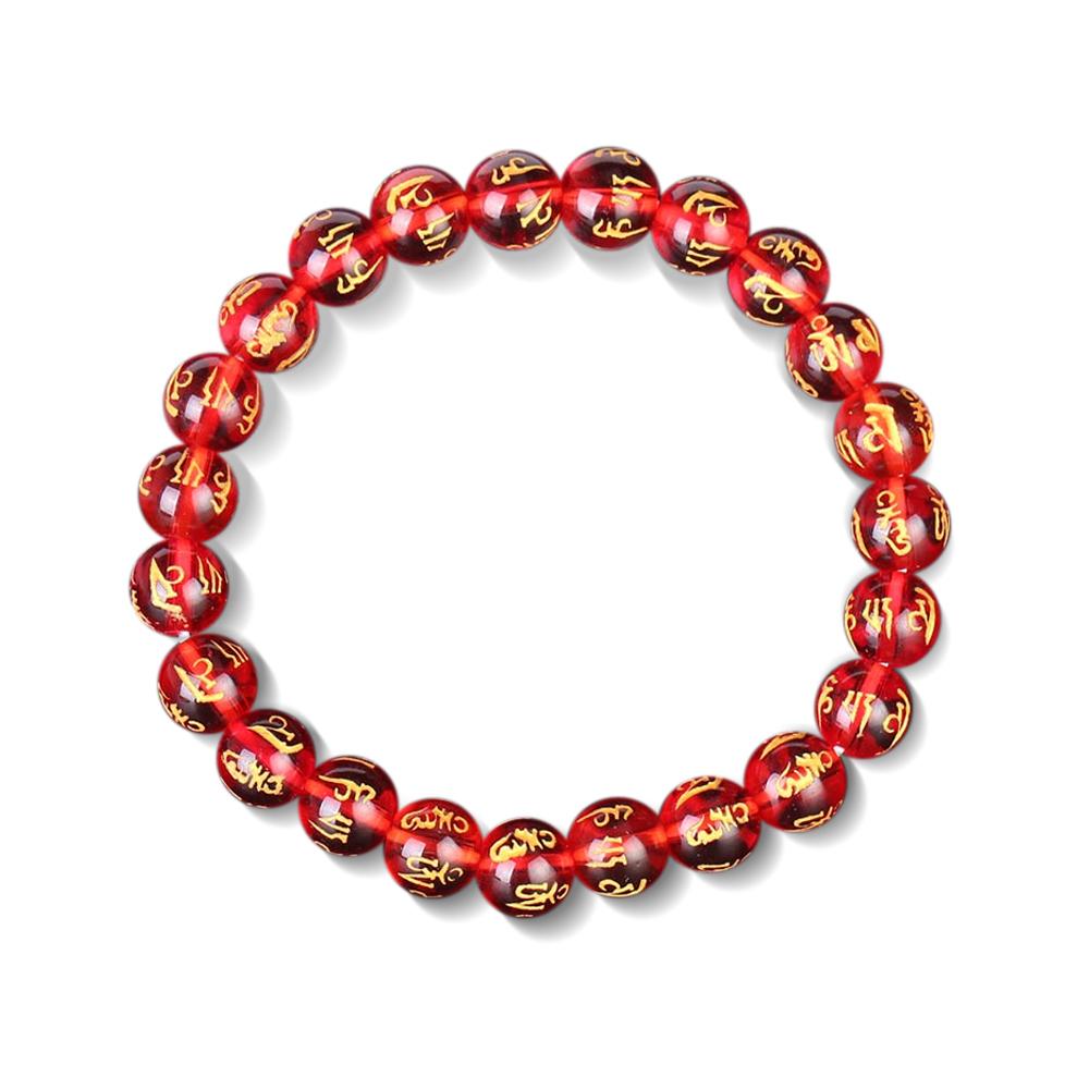 Red Tibetan Six Words Mantra Lucky Bracelet-Your Soul Place