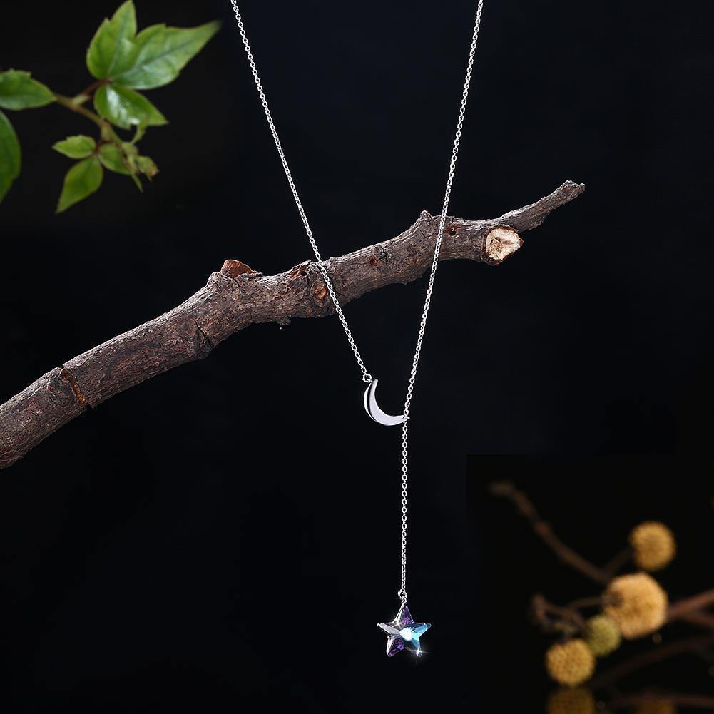Celestial Moon & Star Aurora Borealis Necklace-Your Soul Place