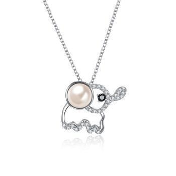 Pearl Elephant Sterling Silver Necklace-Your Soul Place