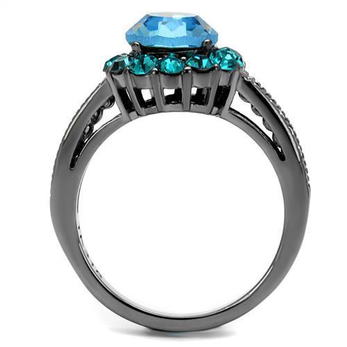 Sea Blue Crystal Stainless Steel Ring-Your Soul Place