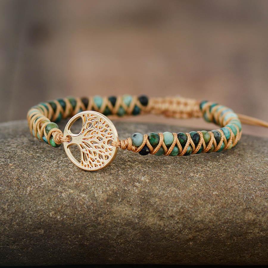 African Turquoise & Tree of Life Bracelet-Your Soul Place