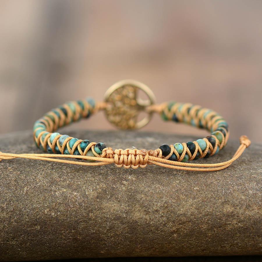 African Turquoise & Tree of Life Bracelet-Your Soul Place