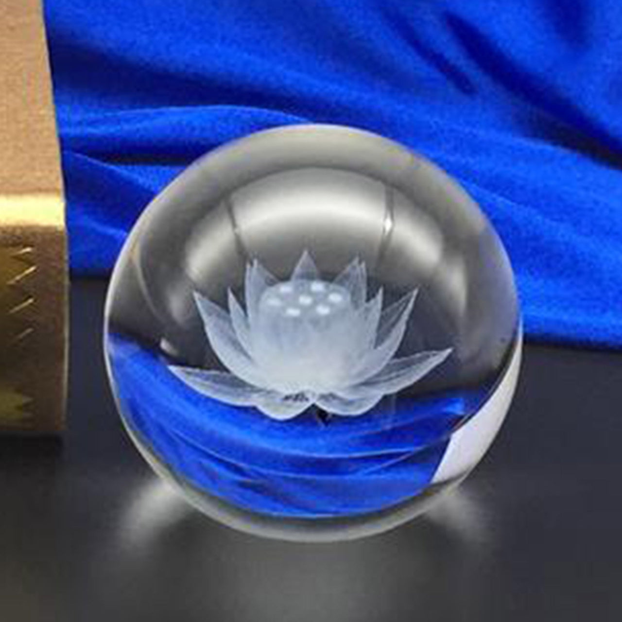 3D Laser Engraved Lotus Flower Crystal Ball-Your Soul Place