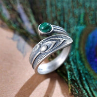 Thumbnail for Malachite Feather Abundance Ring-Your Soul Place
