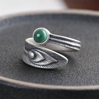 Thumbnail for Malachite Feather Abundance Ring-Your Soul Place