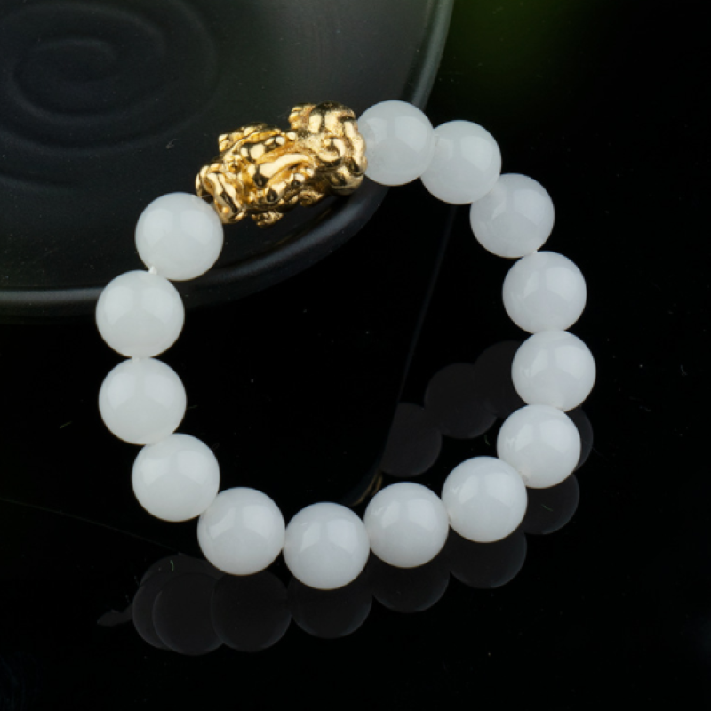 White Jade Pixiu Wealth Bracelet-Your Soul Place