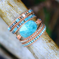Thumbnail for Water Blue Amazonite Wrap Bracelet-Your Soul Place