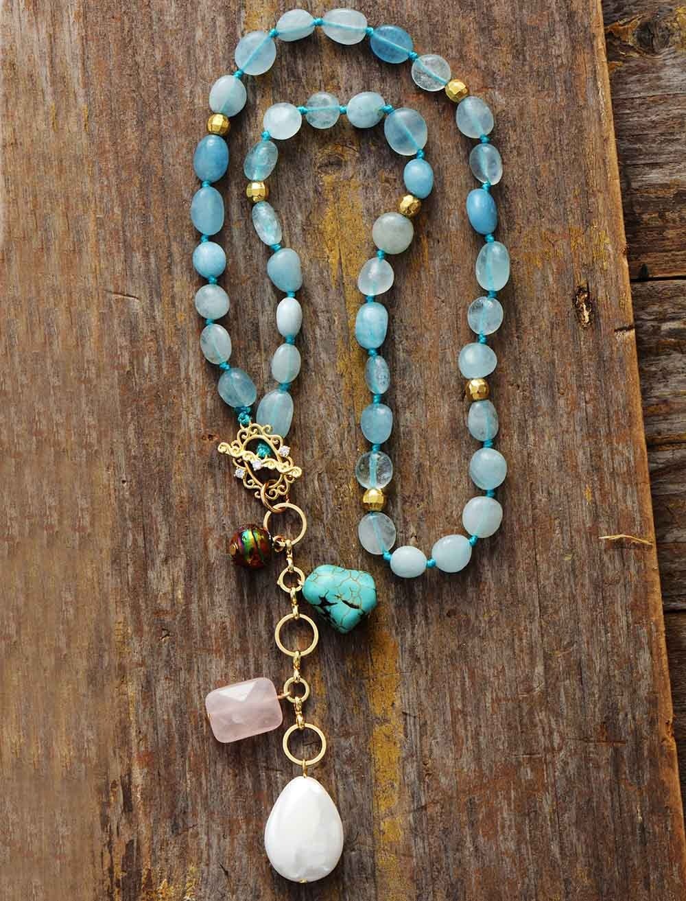 Bygone Era Aquamarine Beads Necklace-Your Soul Place