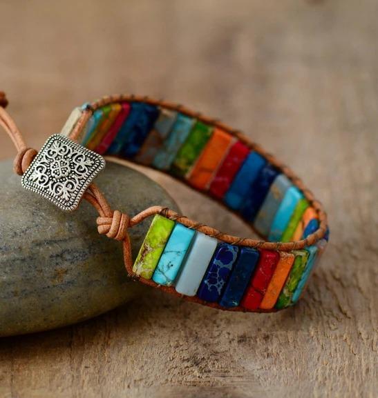 Jasper Stone Chakra Handmade Wrap Bracelet-Your Soul Place