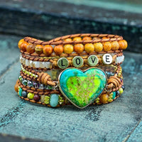 Thumbnail for You Are Loved Jasper Wrap Bracelet-Your Soul Place