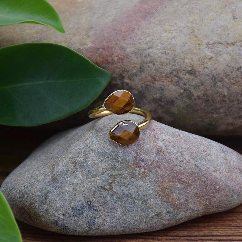 Earth vibe Tiger Eye Twin Flame Ring-Your Soul Place