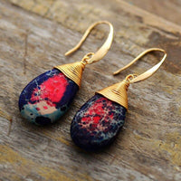 Thumbnail for Holiday Nights Jasper Teardrop Earrings-Your Soul Place