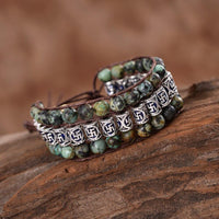 Thumbnail for Sacred Serenity Amulet African Turquoise Beaded Wrap Bracelet-Your Soul Place