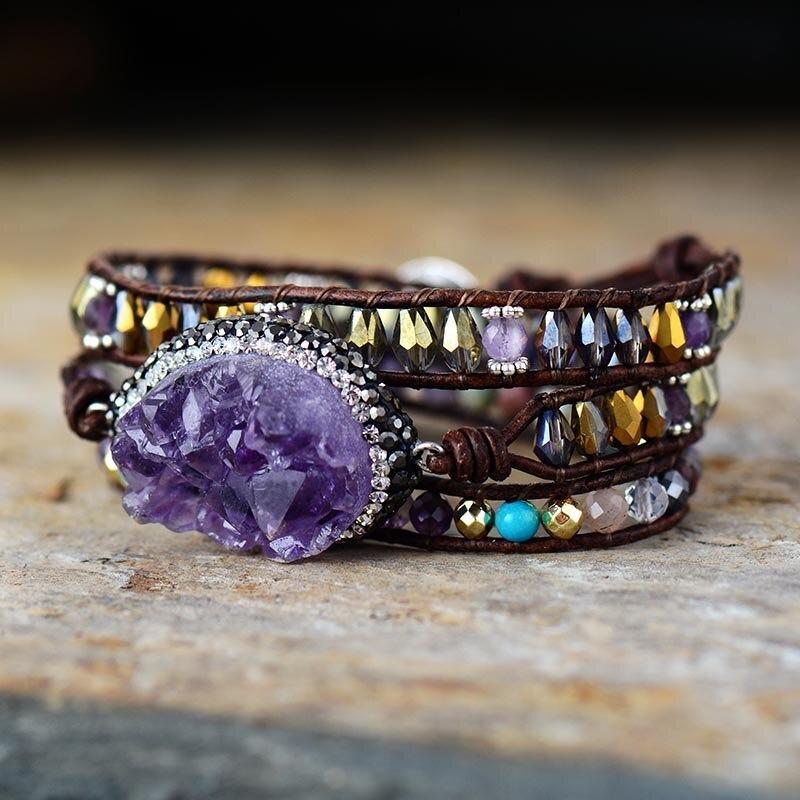 Mystical Lepidolite Crystal Wrap Bracelets-Your Soul Place